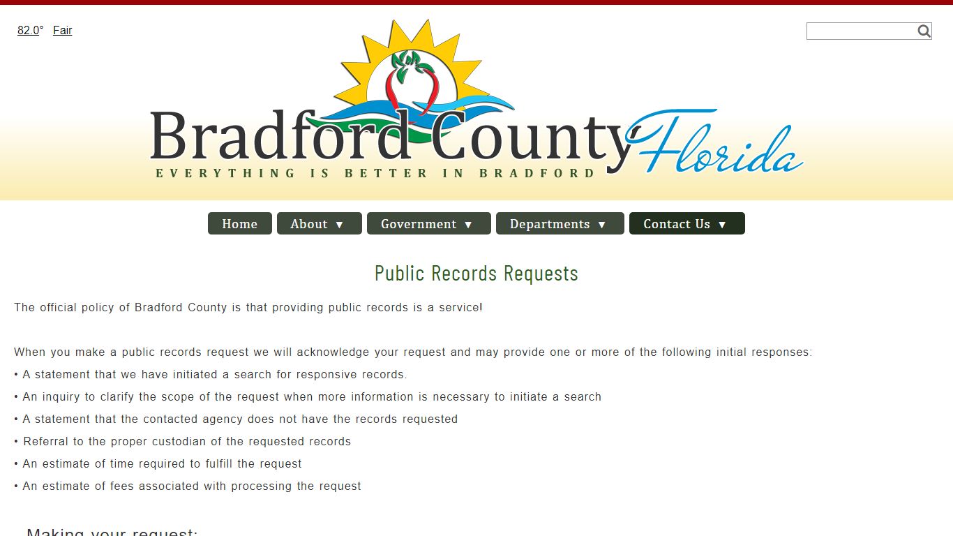 Public Records Requests - Bradford County, Florida